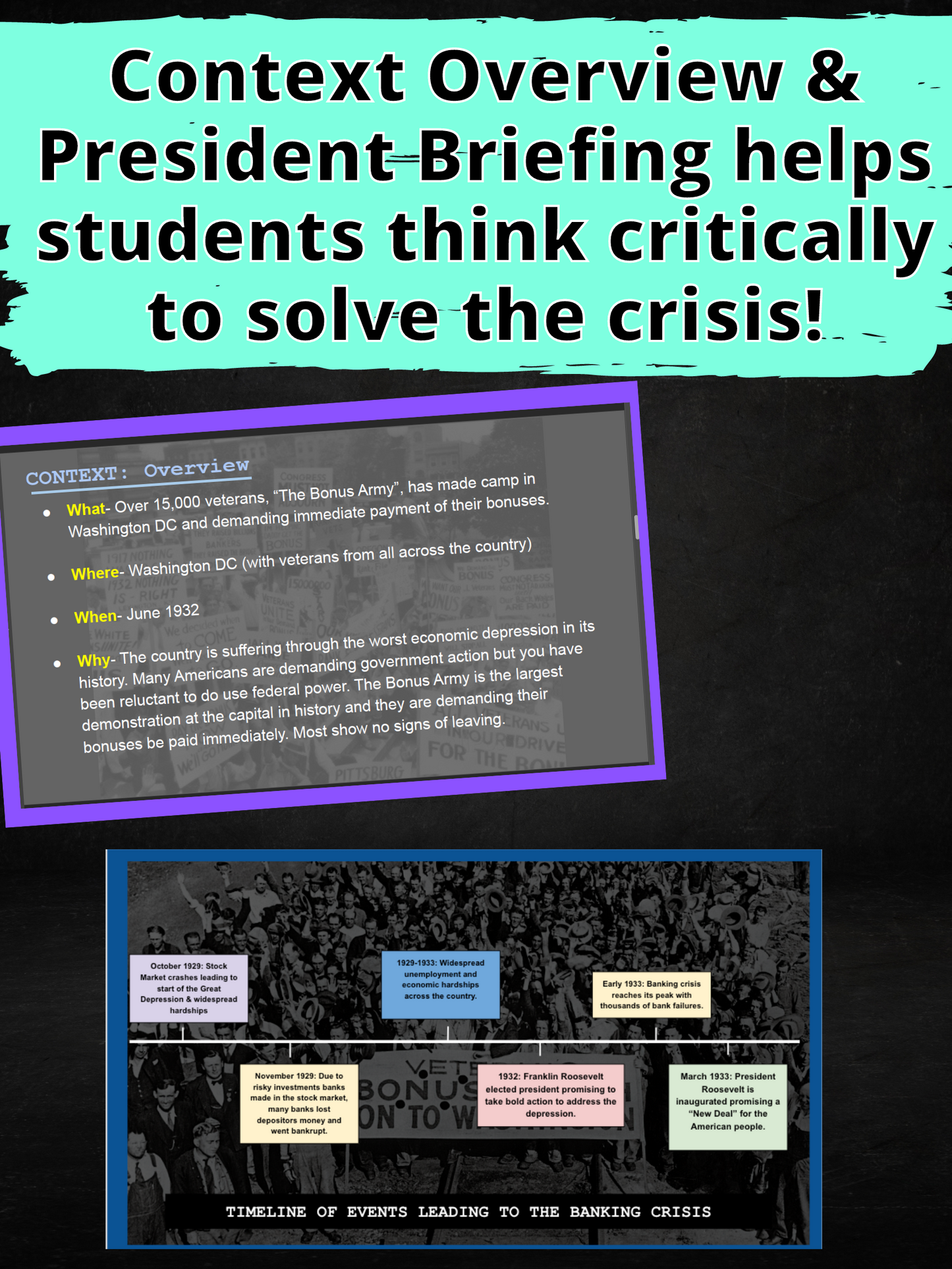 ACT AS PRESIDENT ROOSEVELT AND SOLVE THE BANKING CRISIS!