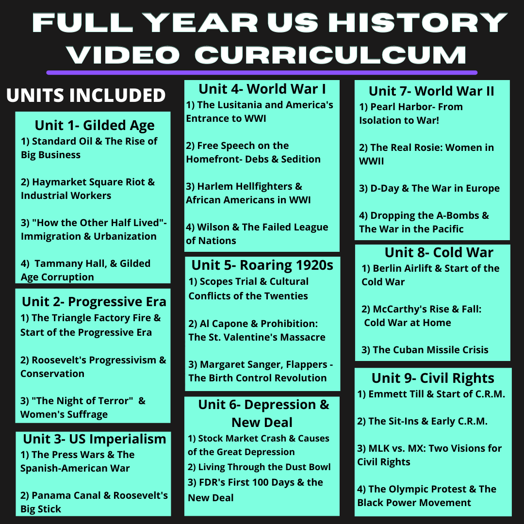 Full Year US History Video Curriculum